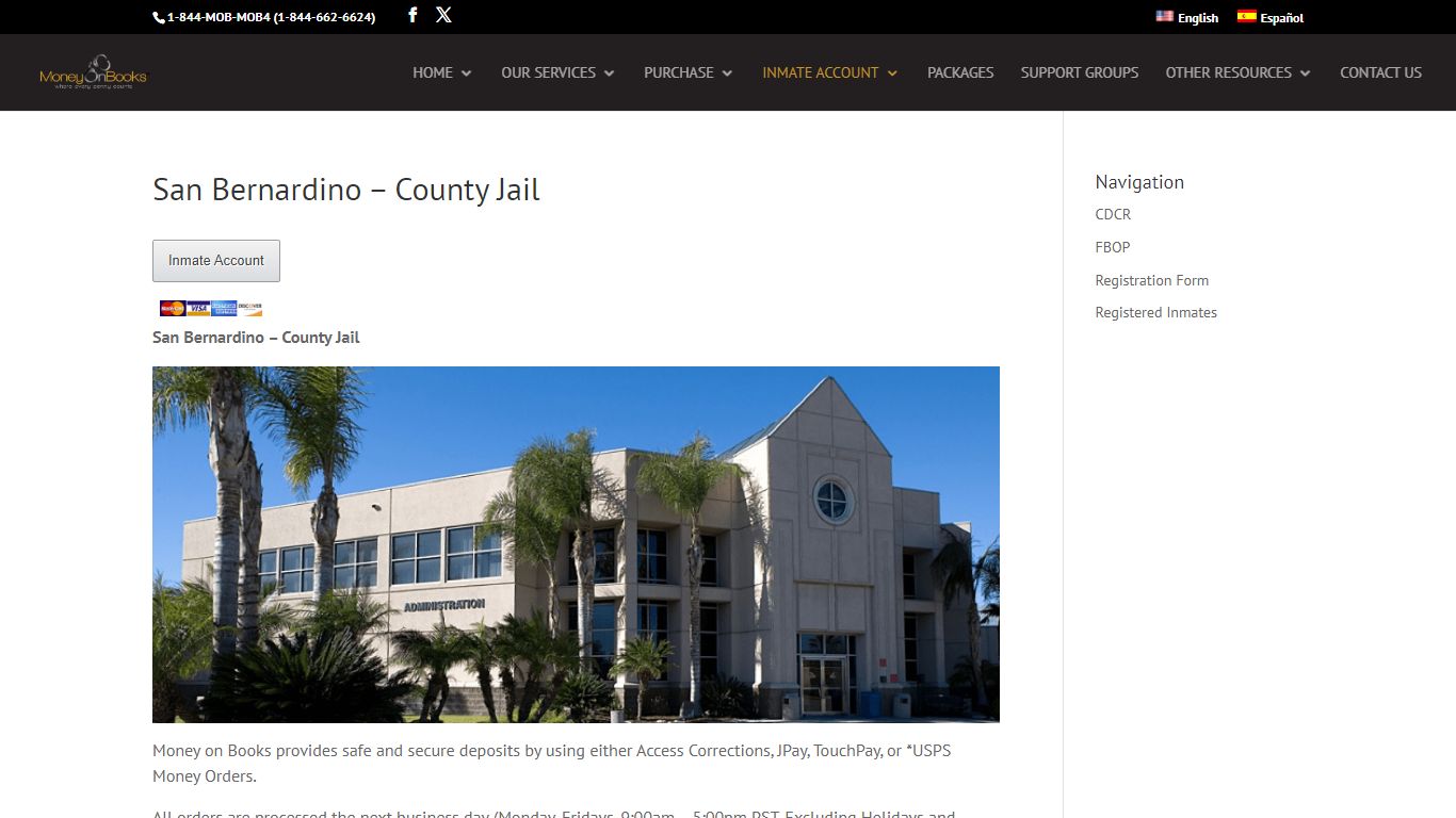 San Bernardino – County Jail - Money on Books